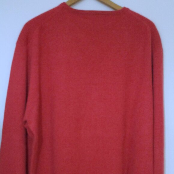 XL Mens Red CASHMERE V Neck Pullover Sweater NWOT Daniel Cremieux France - Picture 4 of 10
